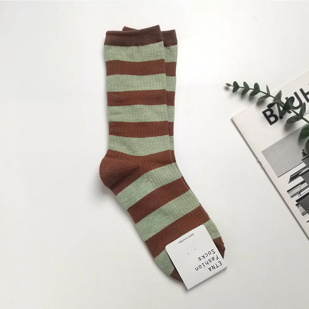 Contrast Stripe Dopamine Crew Socks