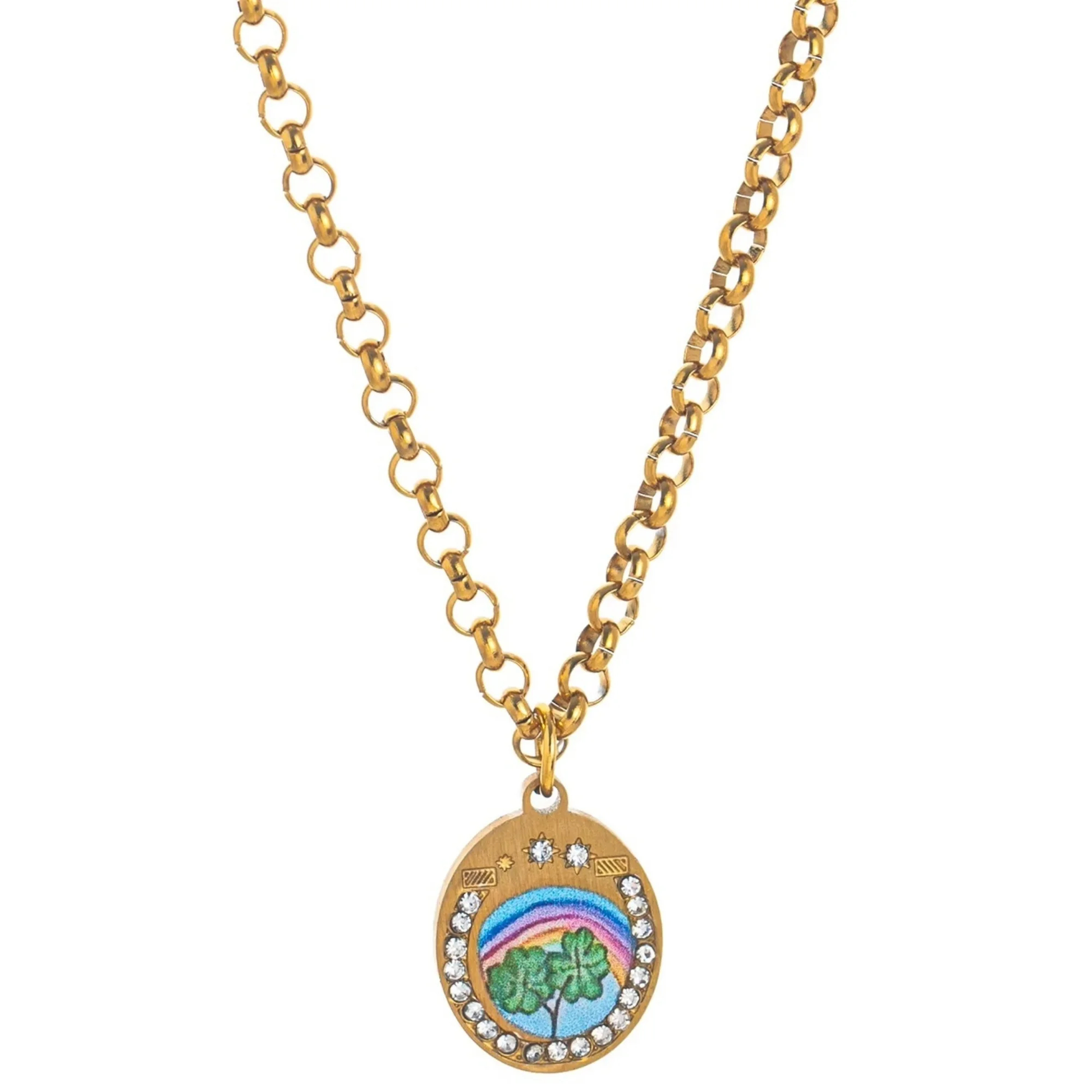 Whimsical Print Sparkle Charm Necklace (9 Designs) - Ice Cream Cake