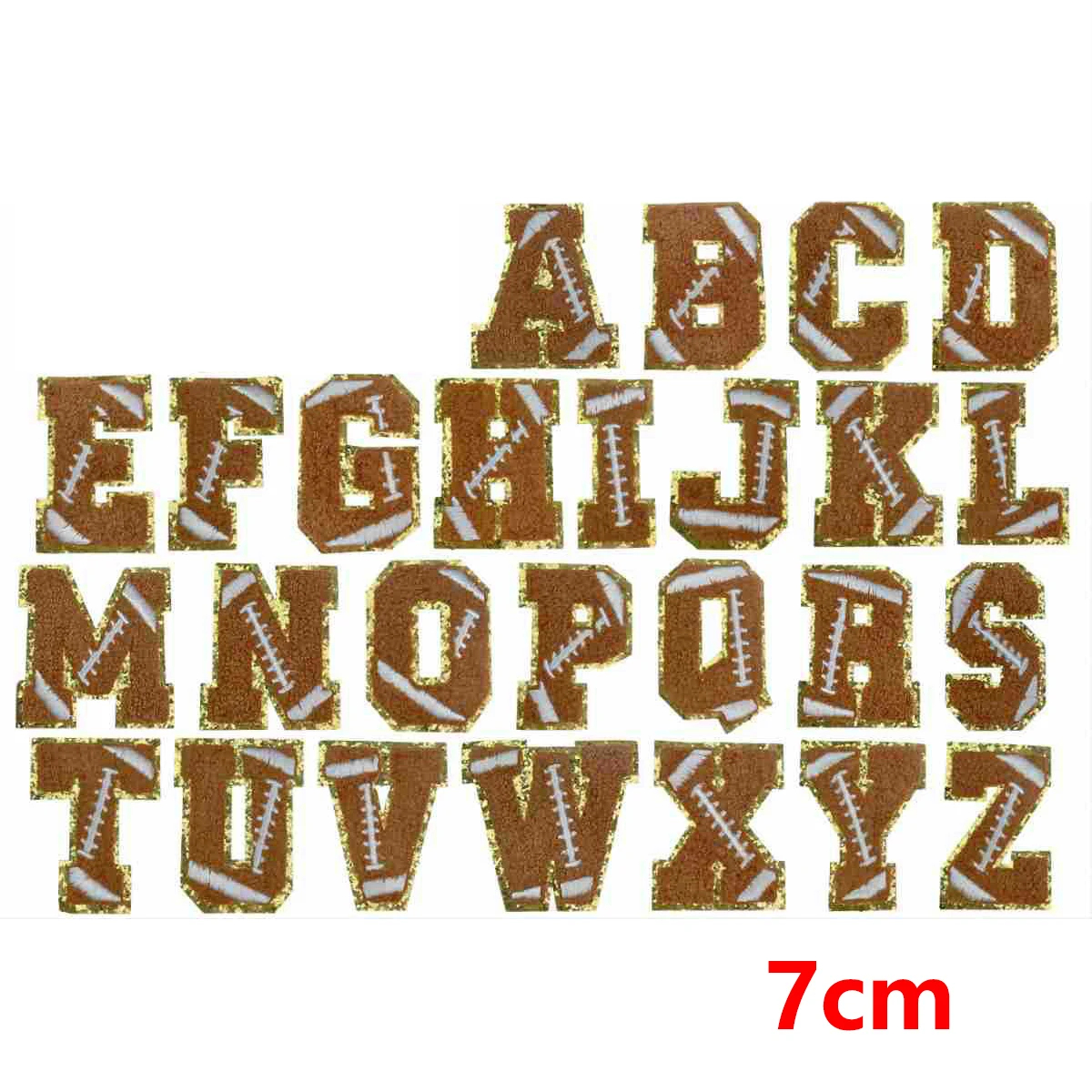 Alphabet letters from A to Z with football design on a white background