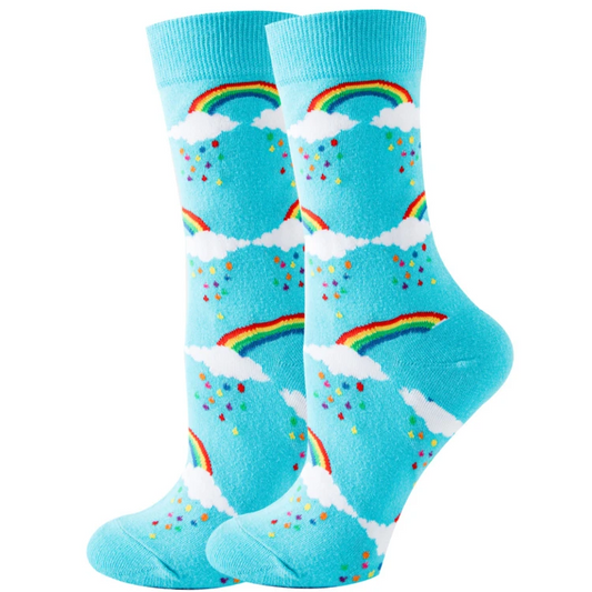 Rainbow Sprinkle Rain Crew Socks