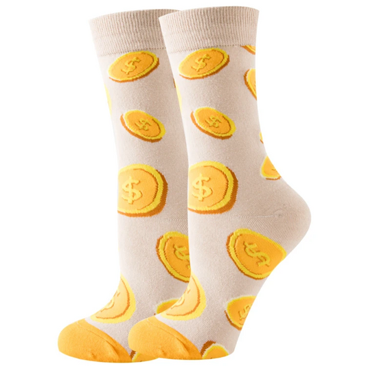Dollar Coins Crew Socks