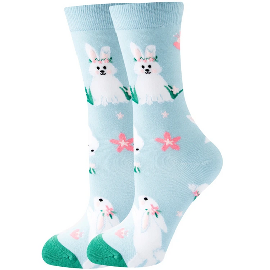 Flower Power Bunnies Ankle Socks