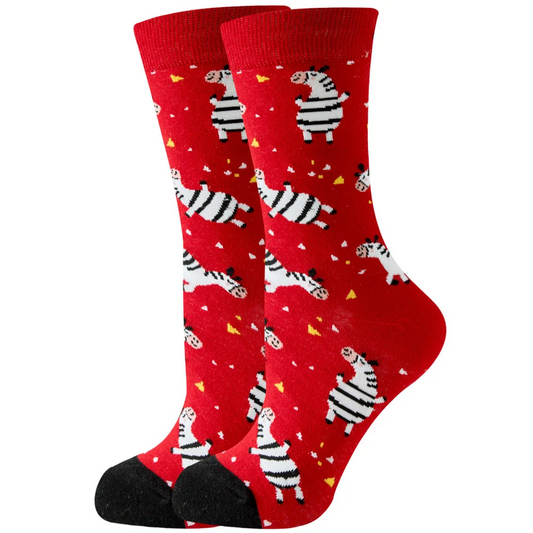 Happy Zebra Crew Socks