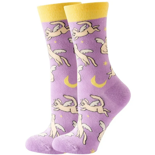 Angel Cat Crew Socks