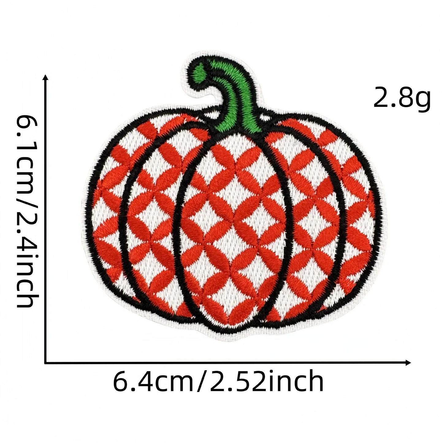 Pumpkin Embroidered Iron-On Patches