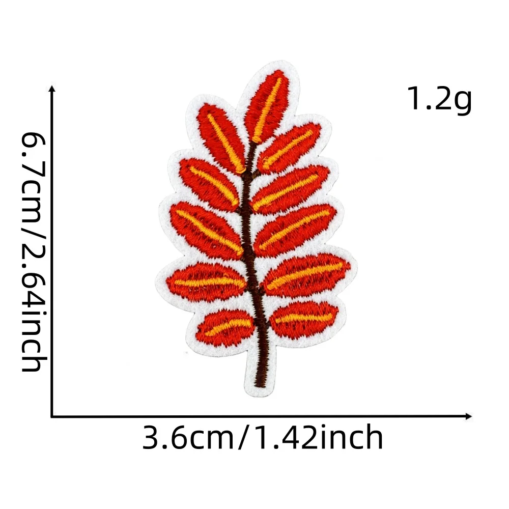 Autumn Themed Embroidered Iron-On Patches