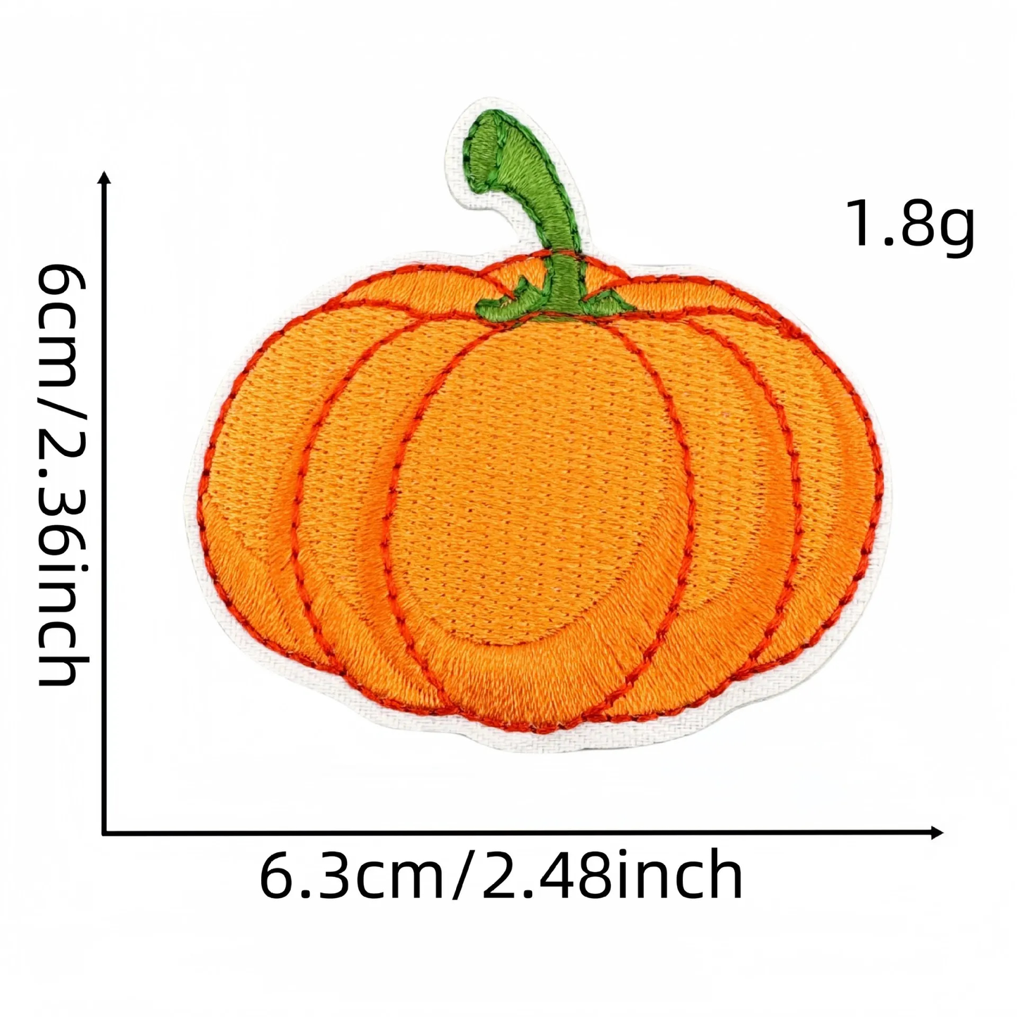 Pumpkin Embroidered Iron-On Patches