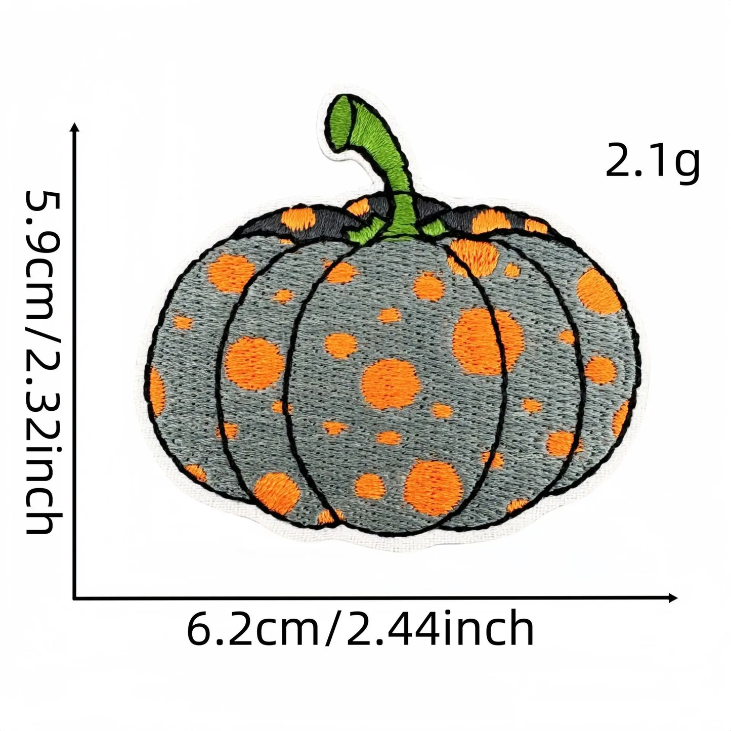 Pumpkin Embroidered Iron-On Patches