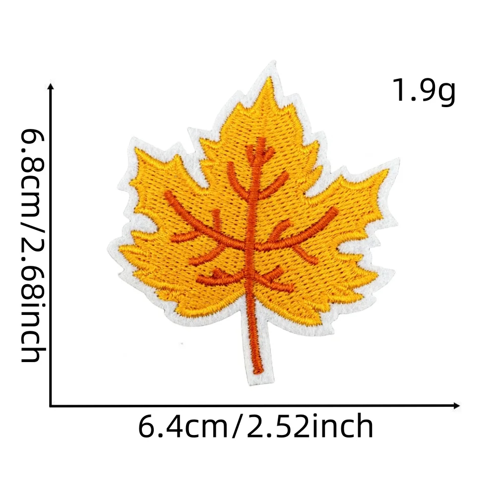 Autumn Themed Embroidered Iron-On Patches