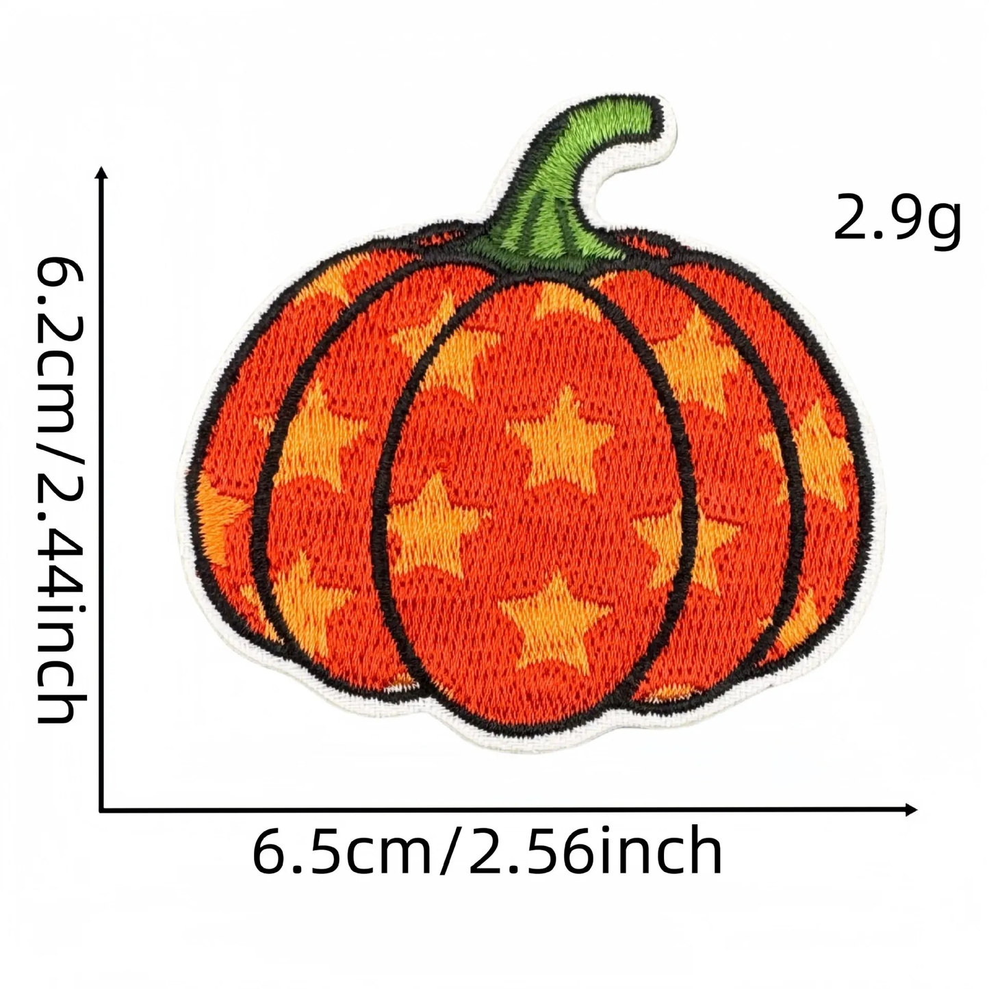 Pumpkin Embroidered Iron-On Patches