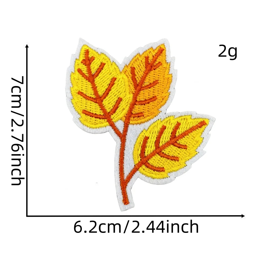 Autumn Themed Embroidered Iron-On Patches