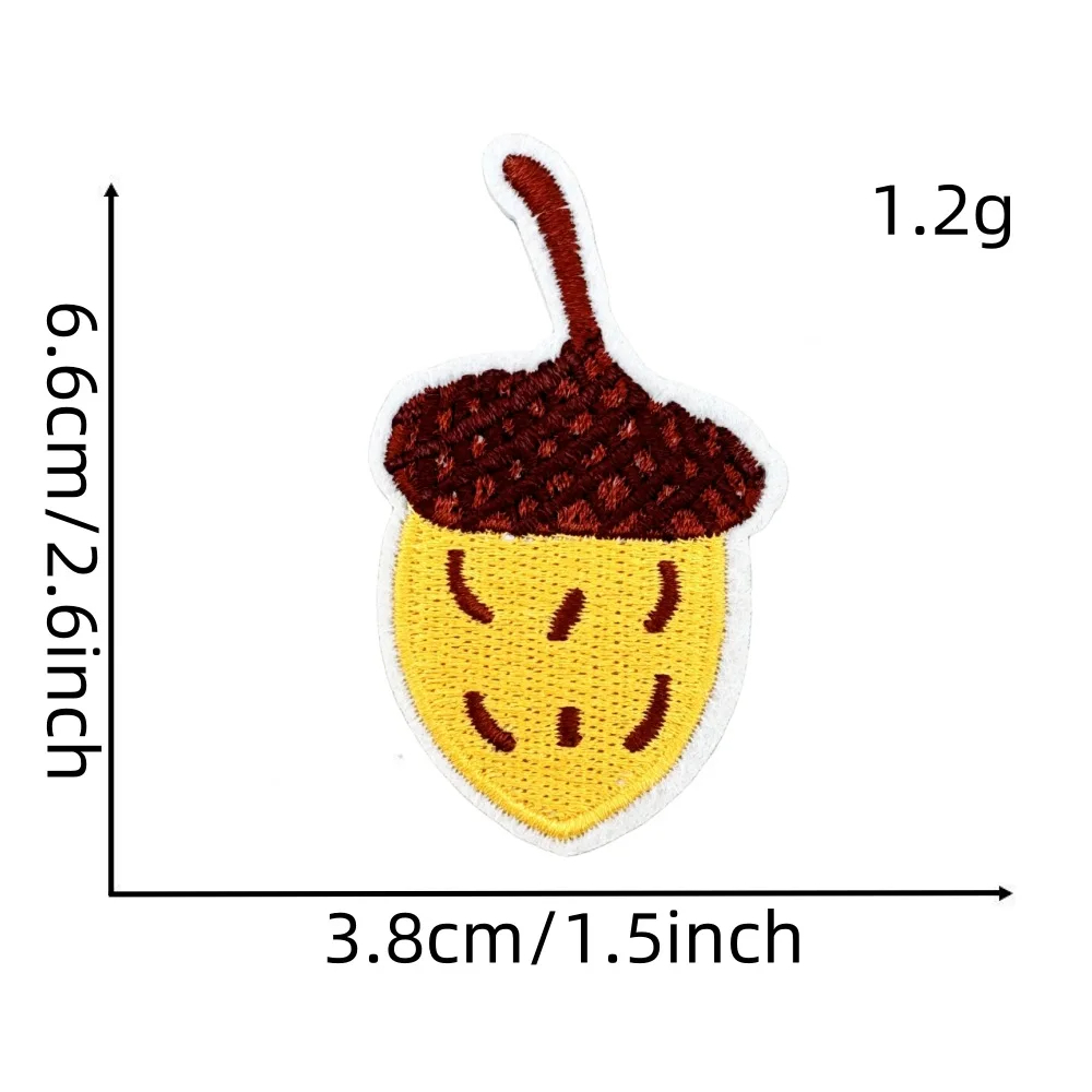 Autumn Themed Embroidered Iron-On Patches