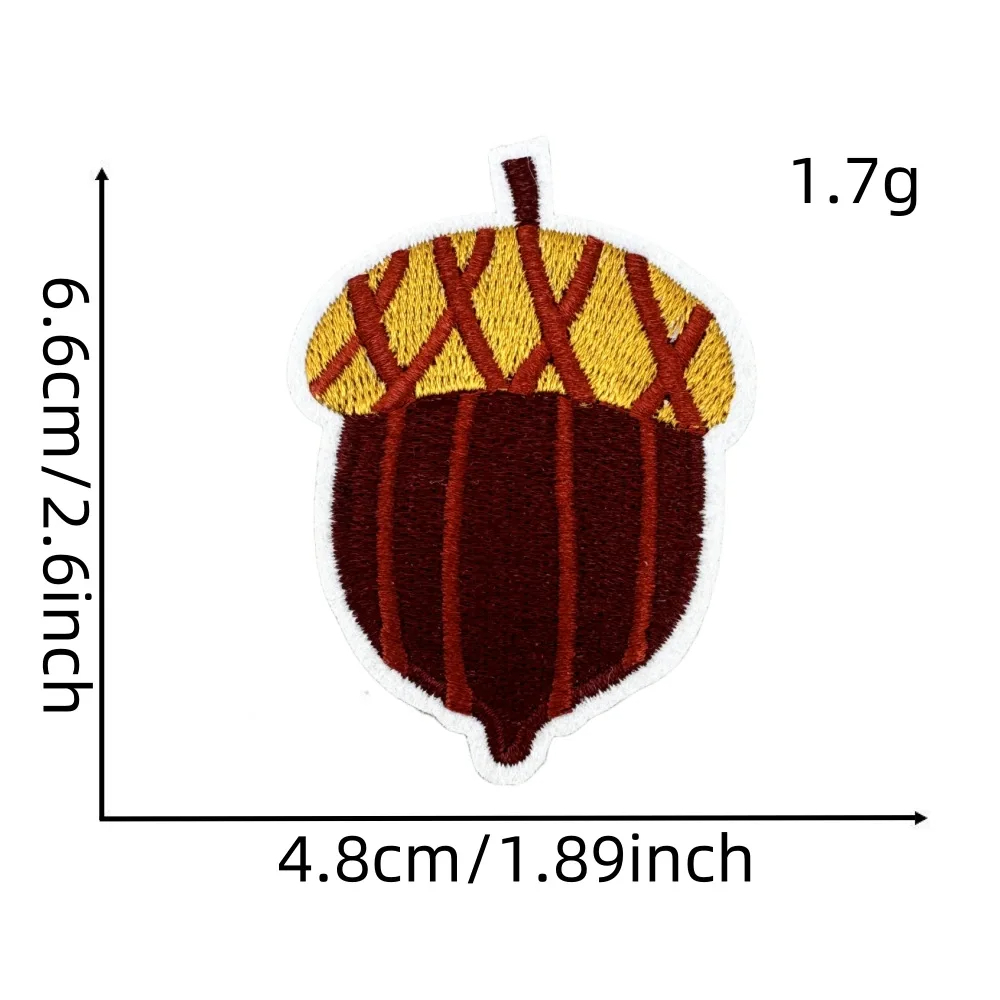 Autumn Themed Embroidered Iron-On Patches