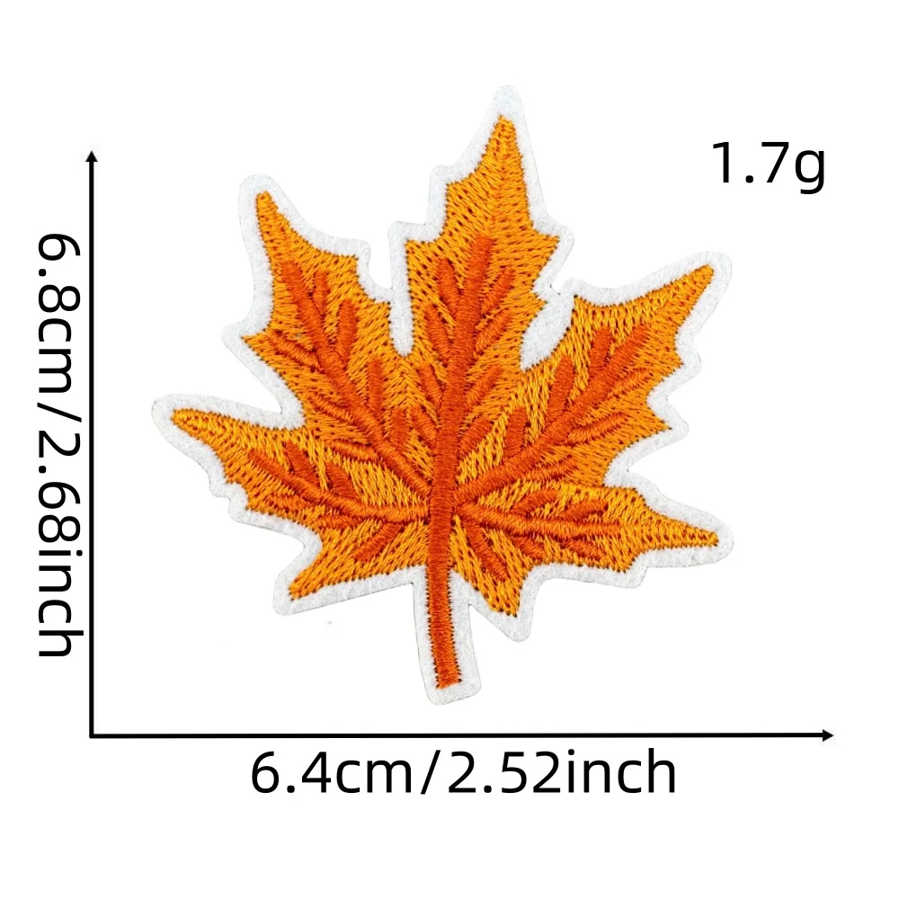 Autumn Themed Embroidered Iron-On Patches