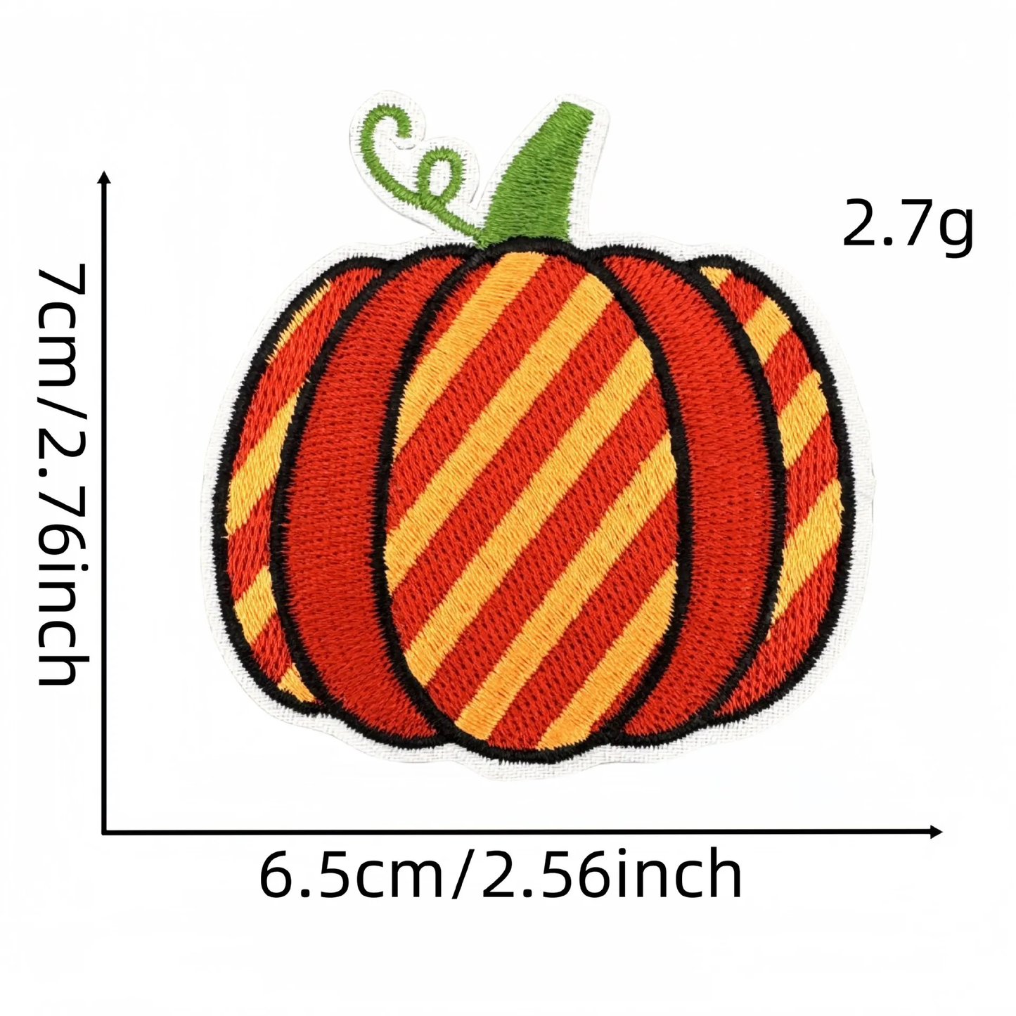 Pumpkin Embroidered Iron-On Patches