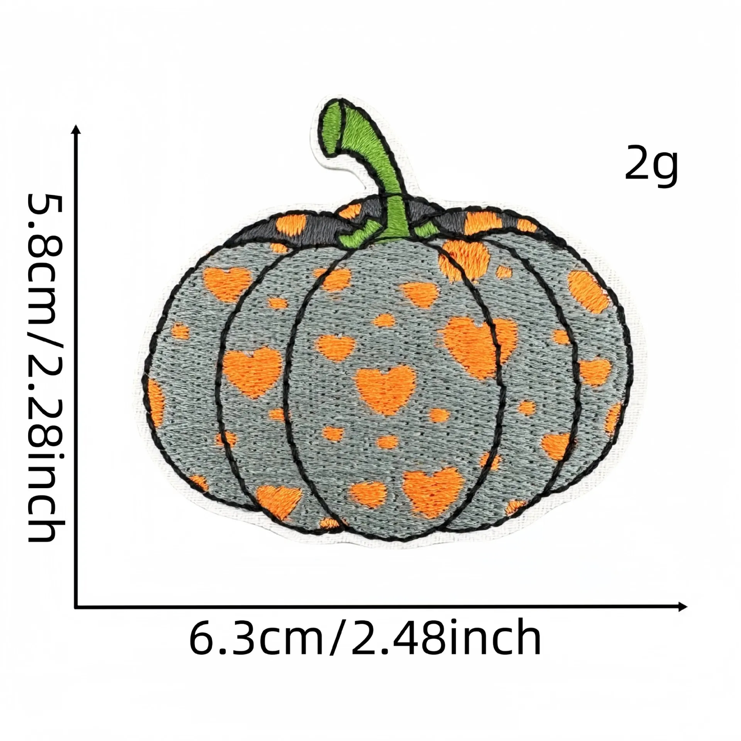 Pumpkin Embroidered Iron-On Patches