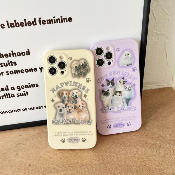 Y2K Puppy and Cat iPhone Case (2 Designs)