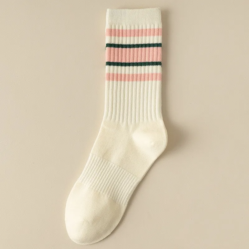 Multicolour Vintage Style Stripe Socks (5 Colours)