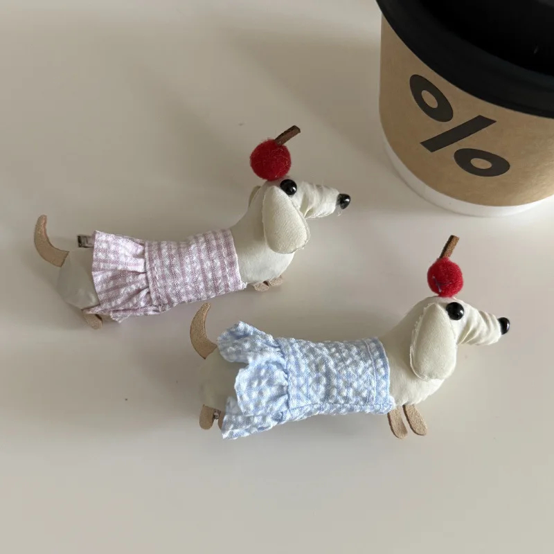 Cherry Dachshund Hair Clip - Ice Cream Cake