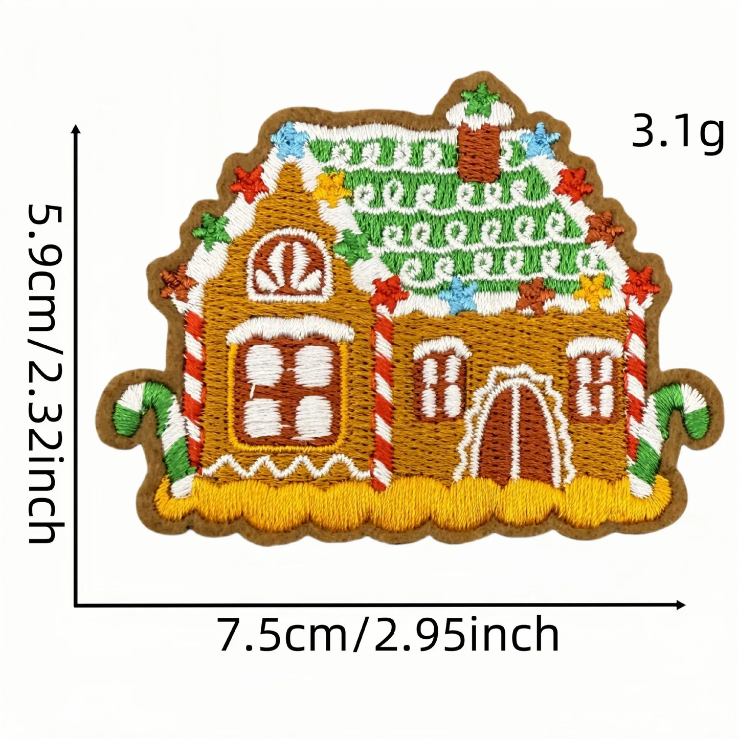 Gingerbread Christmas Cookies Embroidered Iron-On Patches