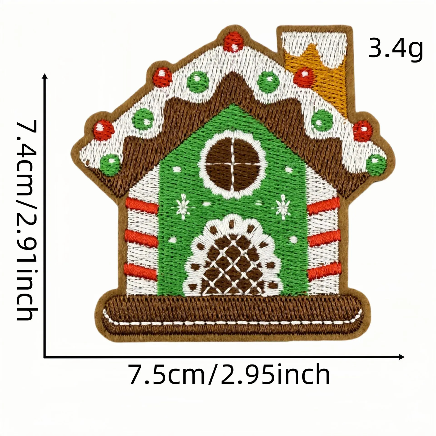 Gingerbread Christmas Cookies Embroidered Iron-On Patches