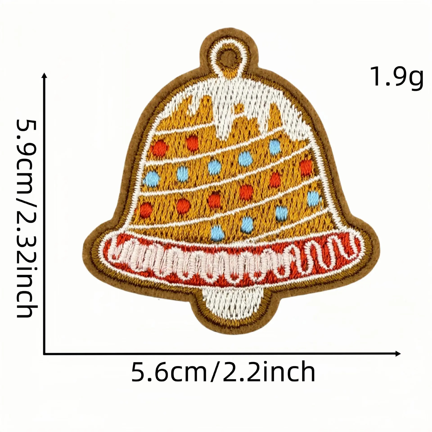 Gingerbread Christmas Cookies Embroidered Iron-On Patches