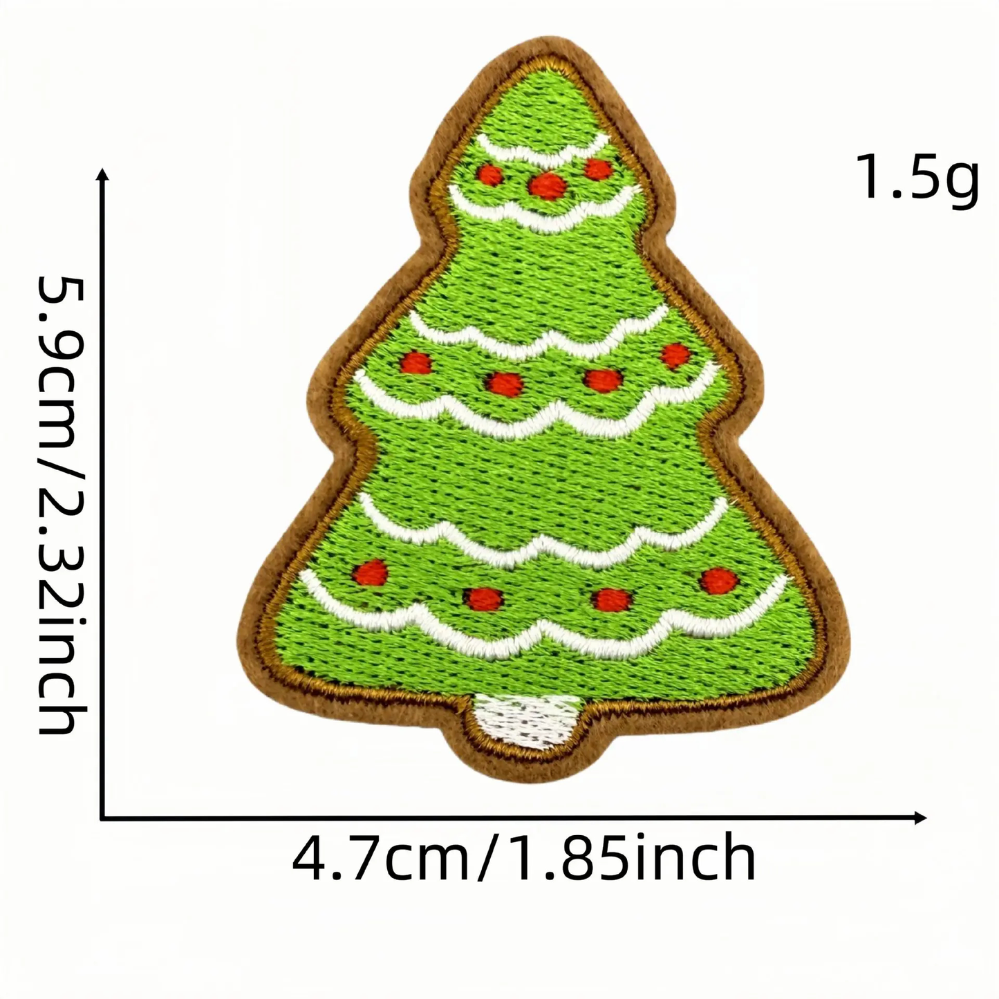 Gingerbread Christmas Cookies Embroidered Iron-On Patches