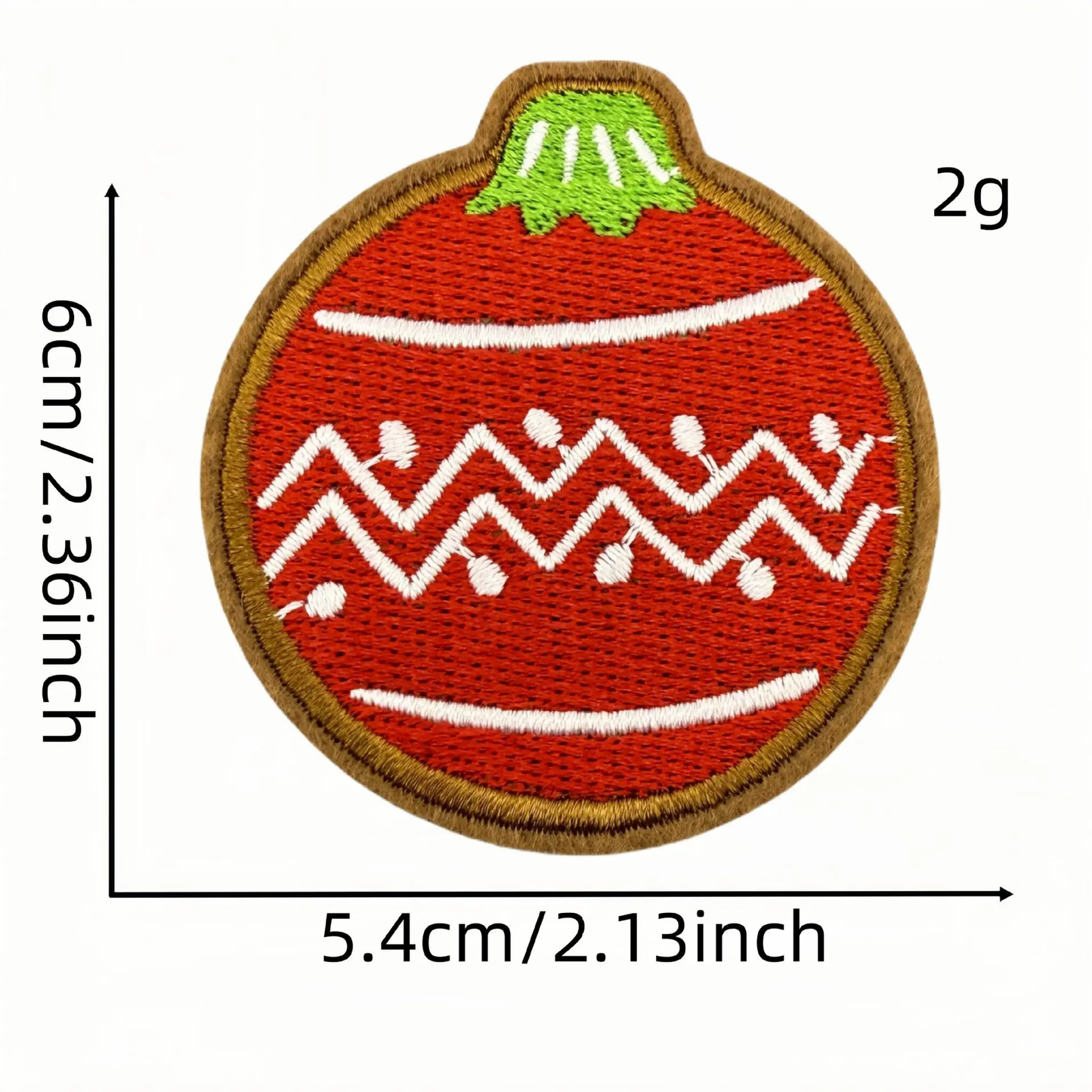 Gingerbread Christmas Cookies Embroidered Iron-On Patches