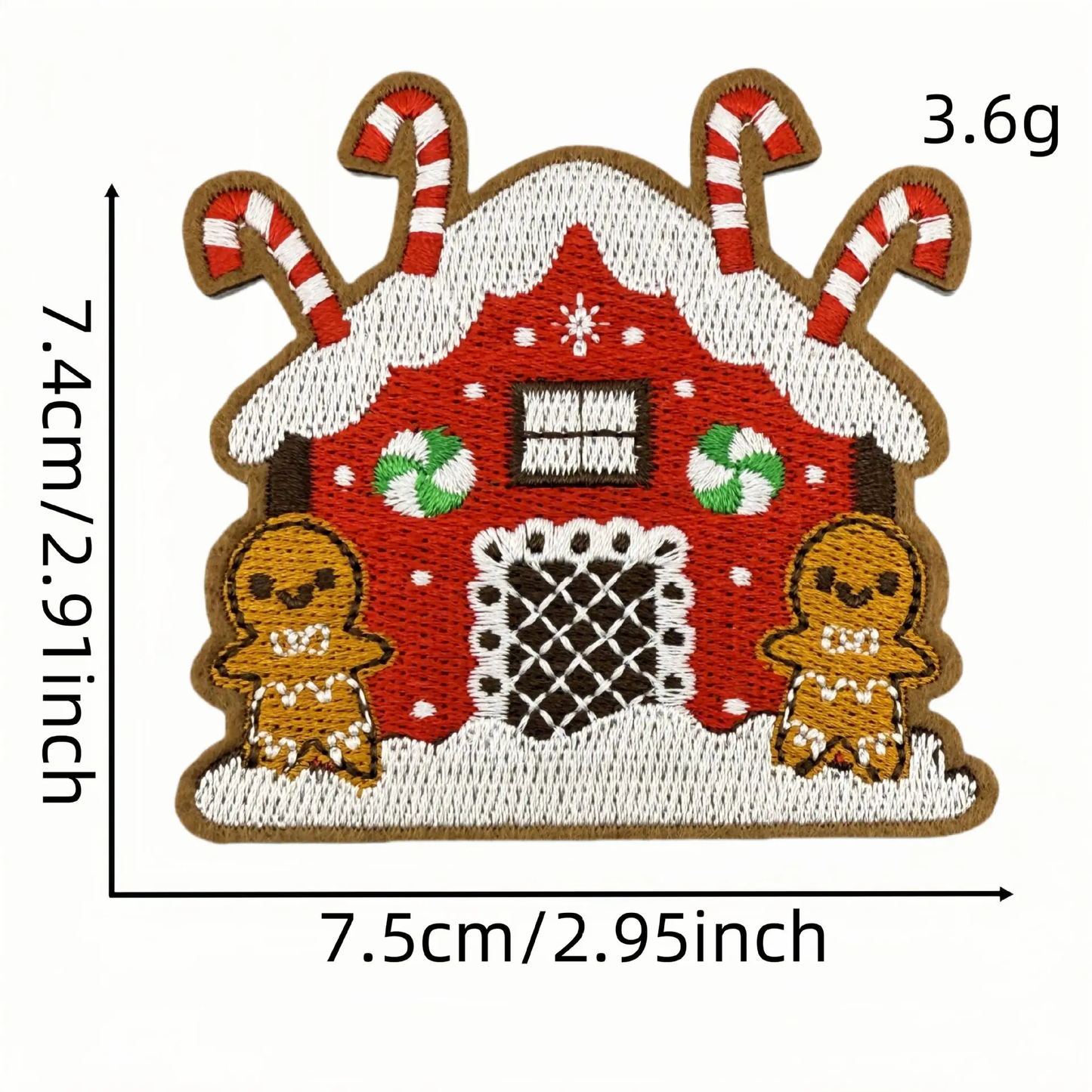 Gingerbread Christmas Cookies Embroidered Iron-On Patches