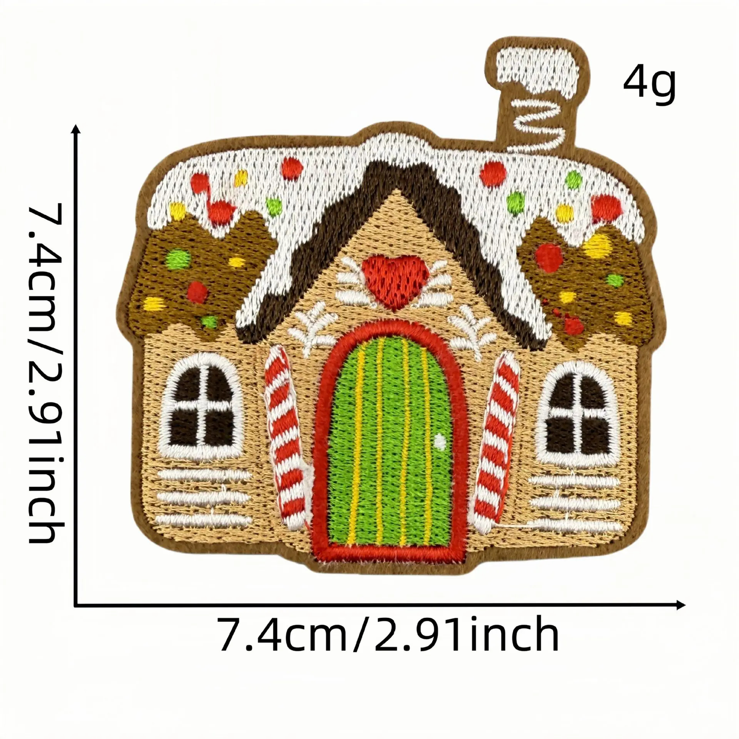 Gingerbread Christmas Cookies Embroidered Iron-On Patches