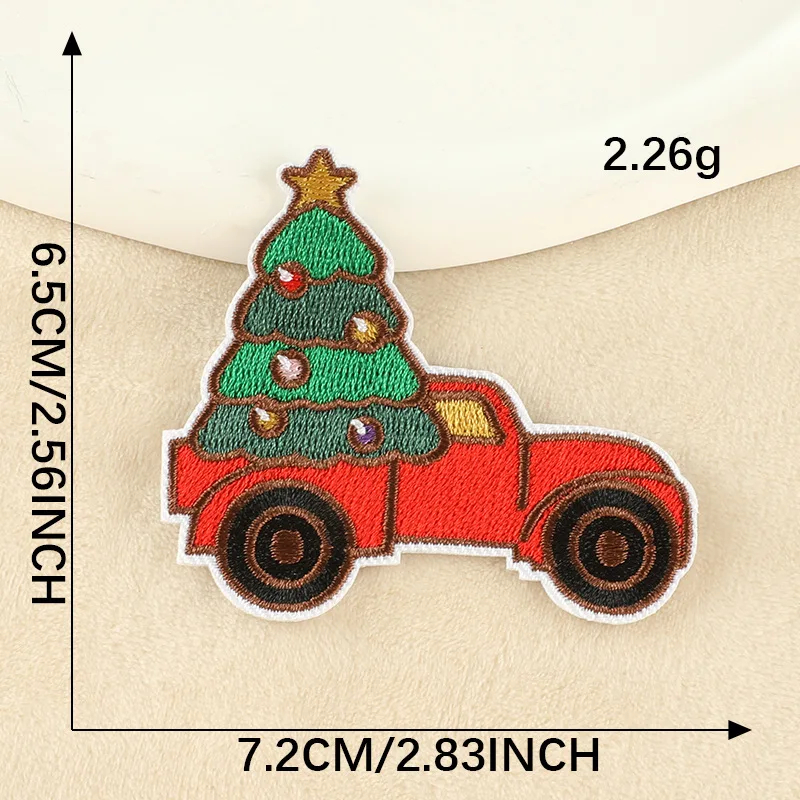 Christmas Themed Embroidered Iron-On Patches