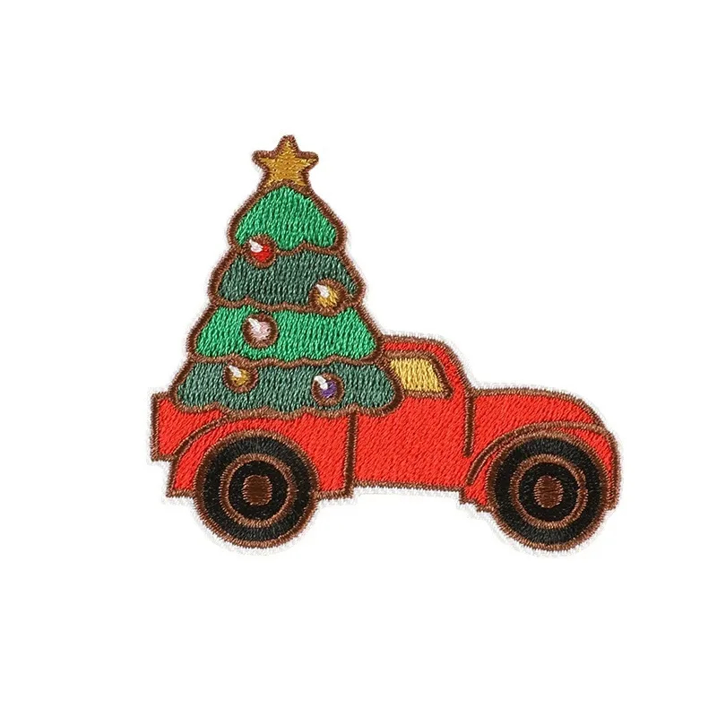 Christmas Themed Embroidered Iron-On Patches