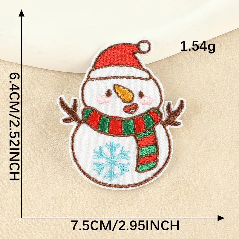 Christmas Themed Embroidered Iron-On Patches