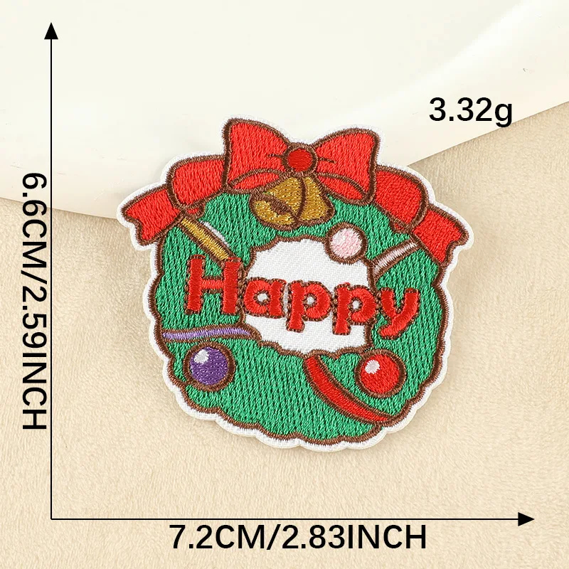 Christmas Themed Embroidered Iron-On Patches