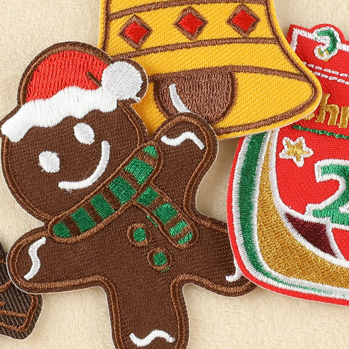 Christmas Themed Embroidered Iron-On Patches