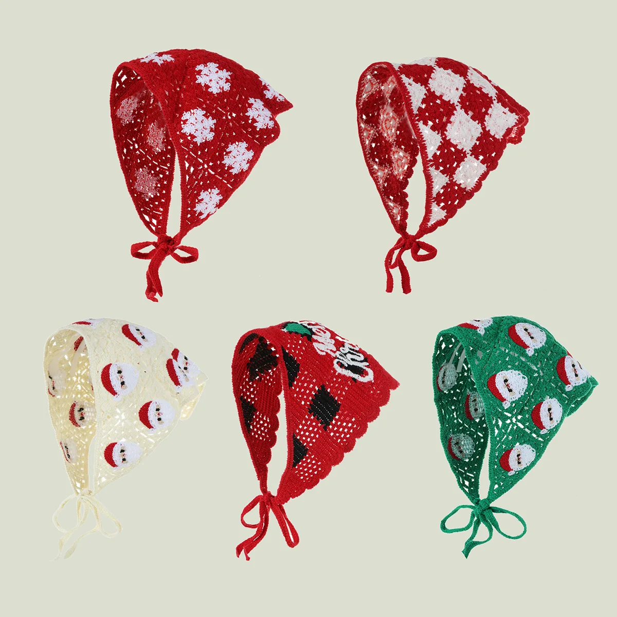 Christmas Crochet Triangle Scarf