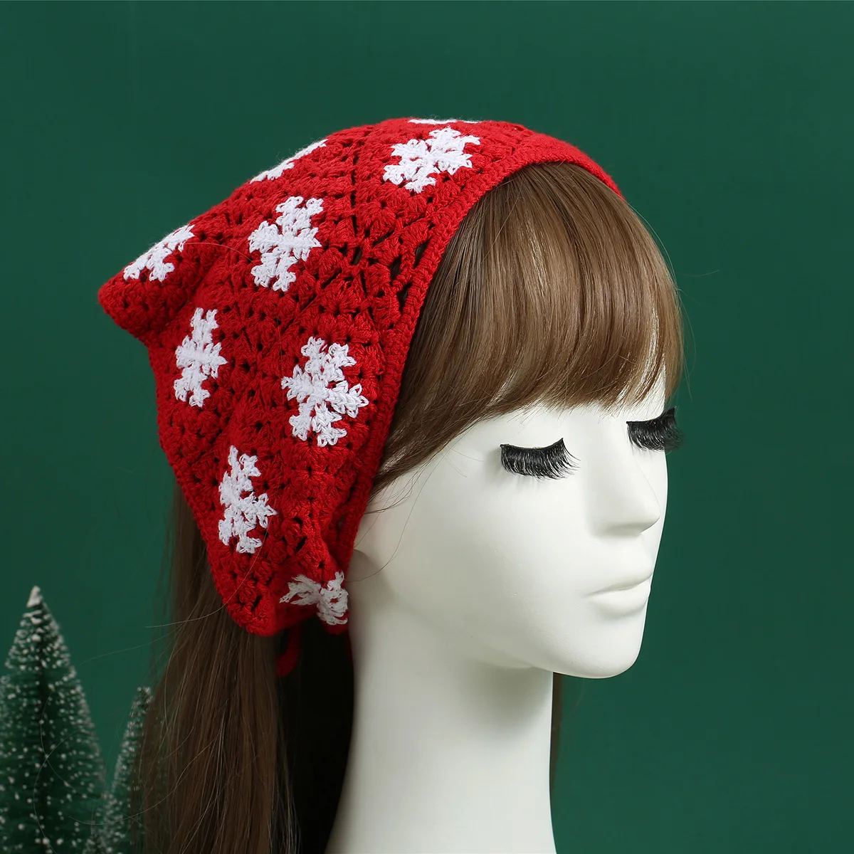 Christmas Crochet Triangle Scarf