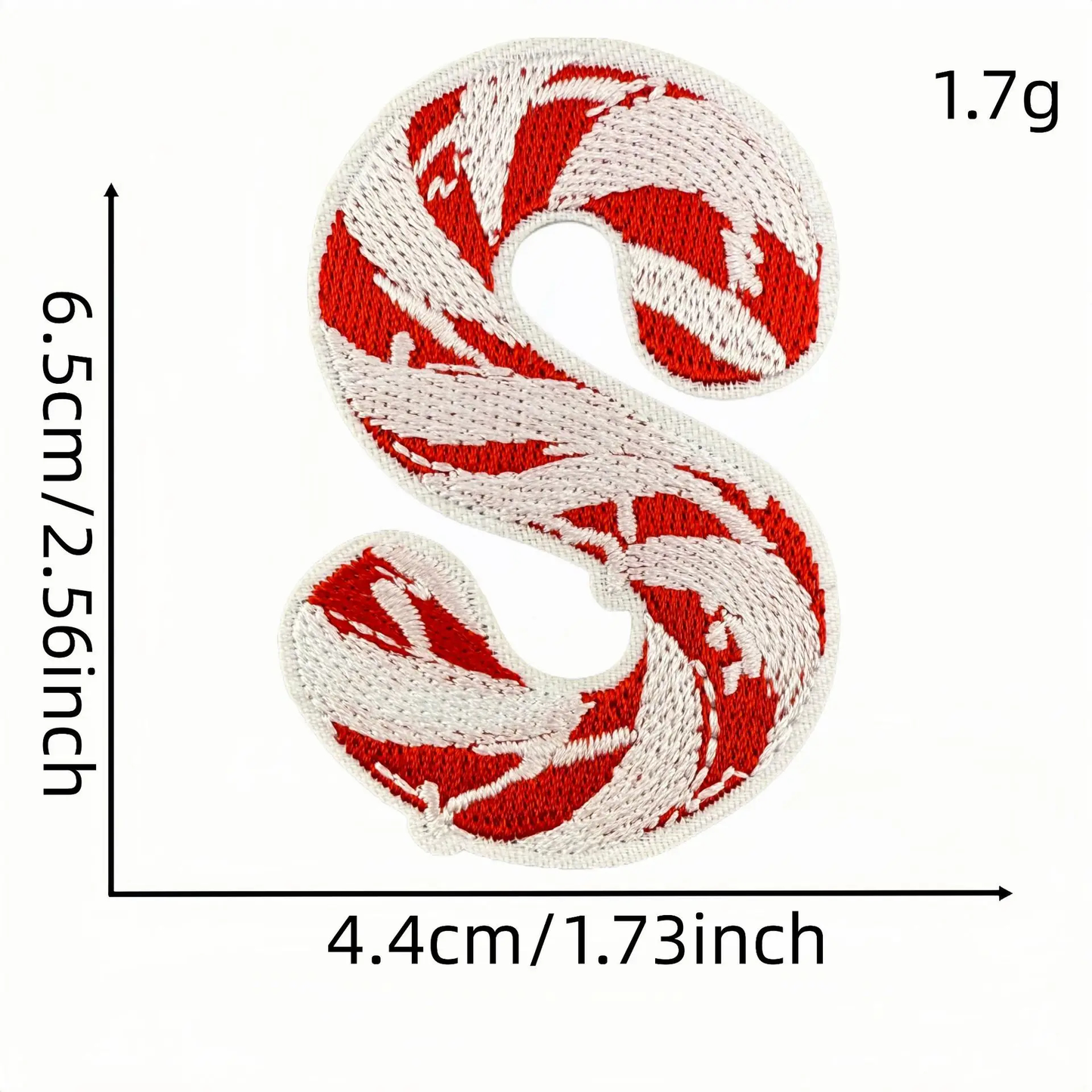 Christmas Themed A to Z Initial Embroidered Iron-On Patch