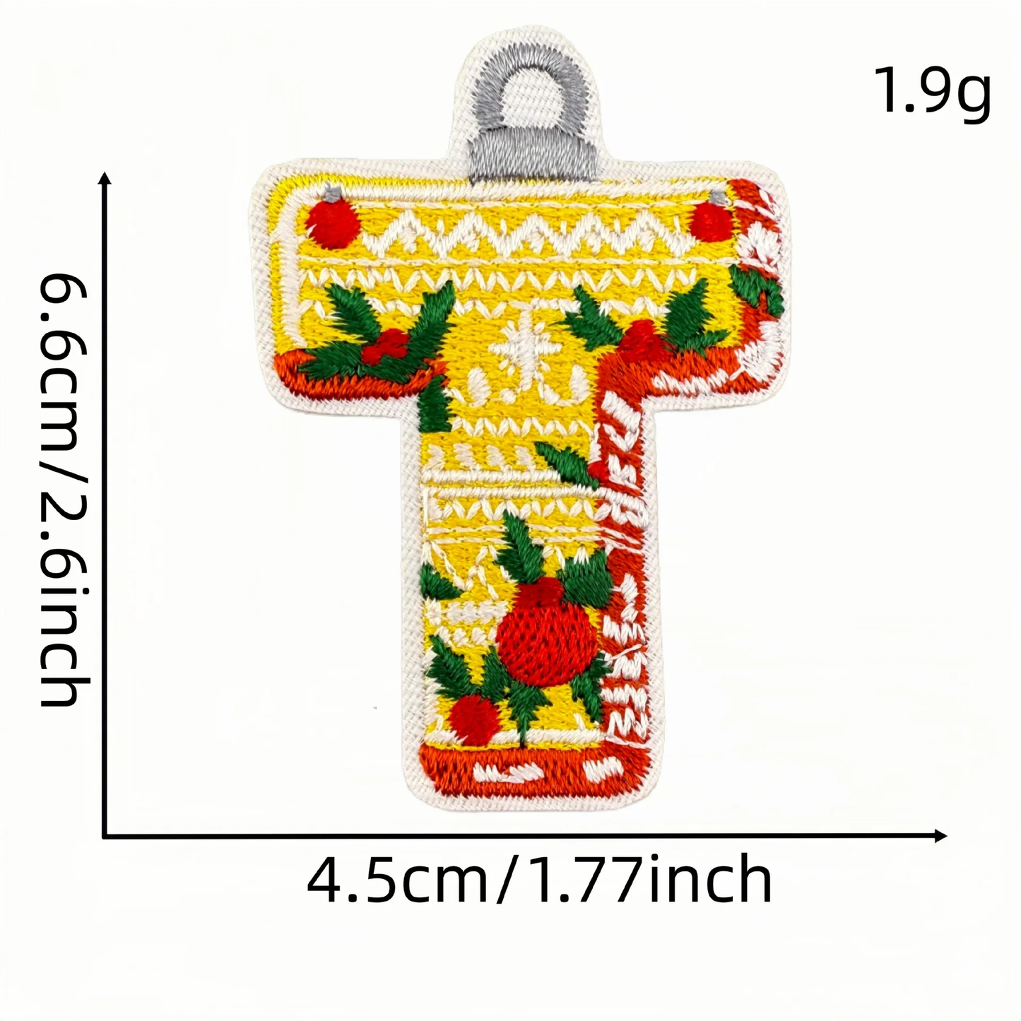 Christmas Themed A to Z Initial Embroidered Iron-On Patch