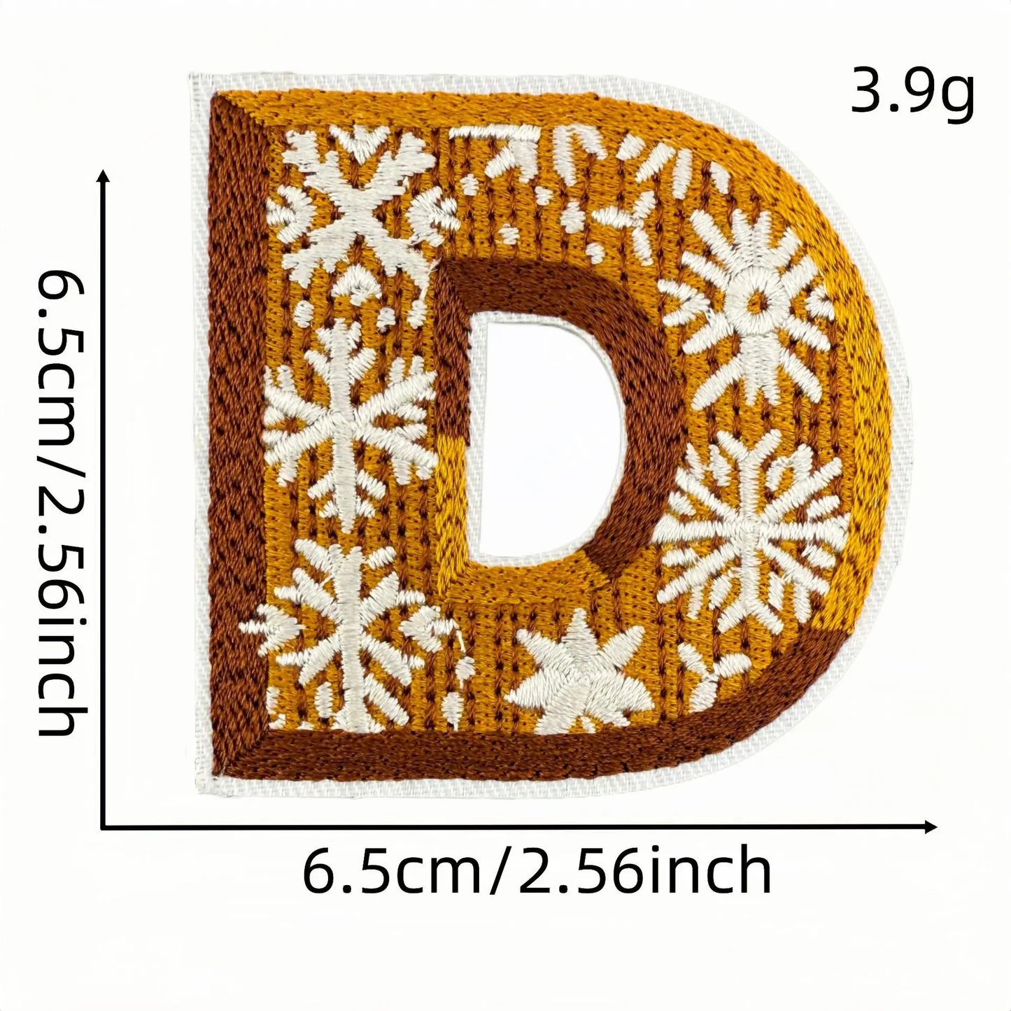 Christmas Themed A to Z Initial Embroidered Iron-On Patch
