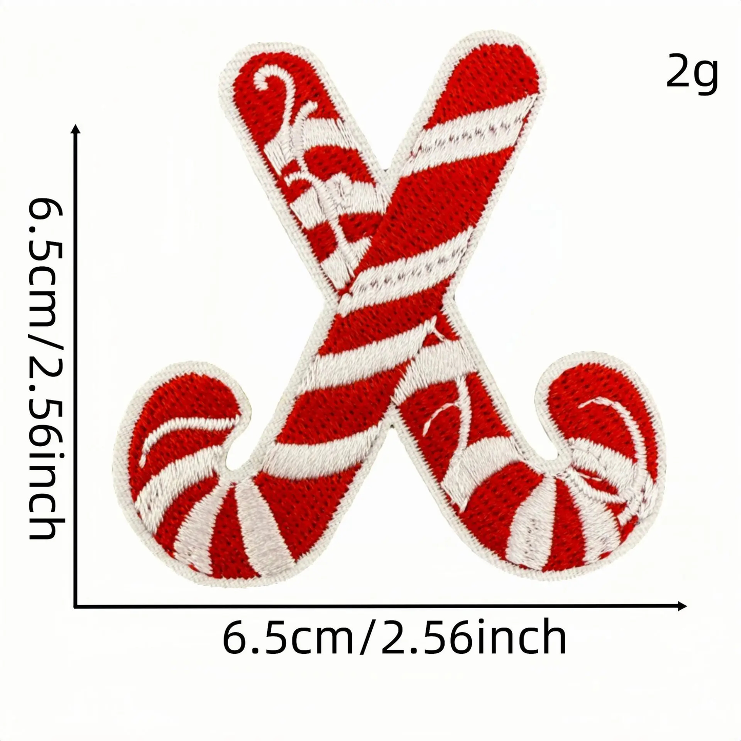 Christmas Themed A to Z Initial Embroidered Iron-On Patch