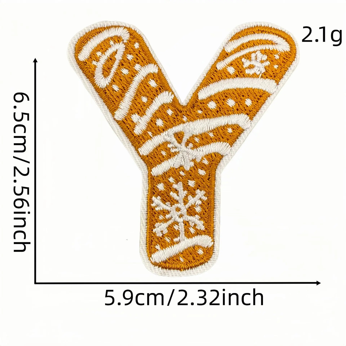 Christmas Themed A to Z Initial Embroidered Iron-On Patch