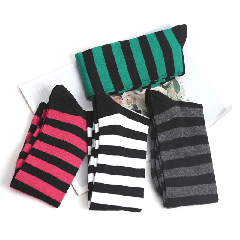 Contrast Stripe Calf Socks