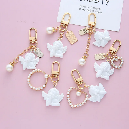 Pearl Charm Cherub Keychain (6 Designs)