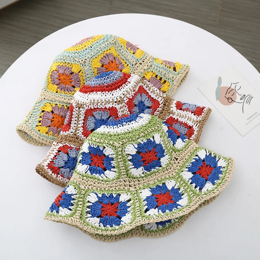 Crochet Flower Sun Hat (3 Colours)