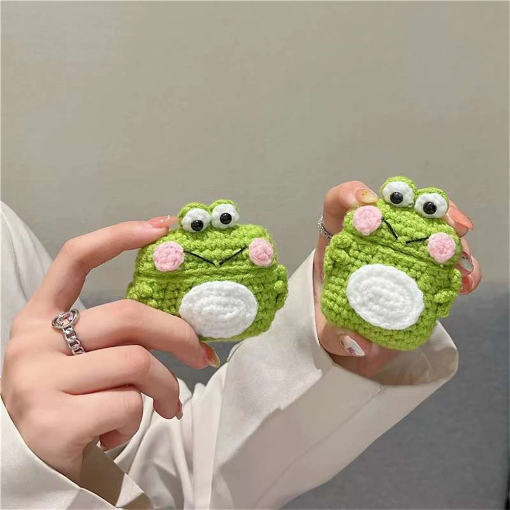 Crochet Frog AirPods Case Cover
