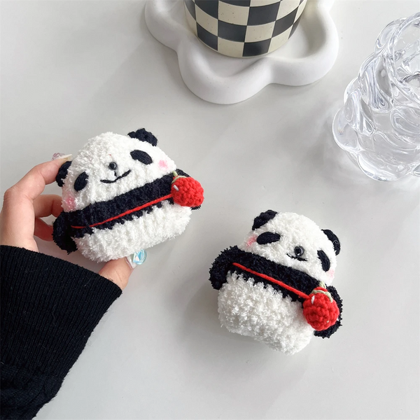 Crochet Panda Bear AirPods Case Cover