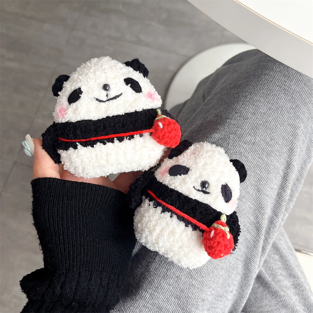 Crochet Panda Bear AirPods Case Cover