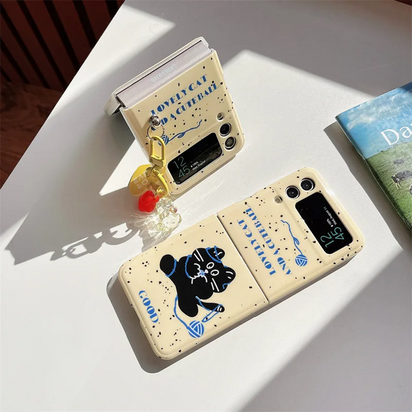 Lovely Cat Galaxy Z Flip Phone Case (2 Styles)