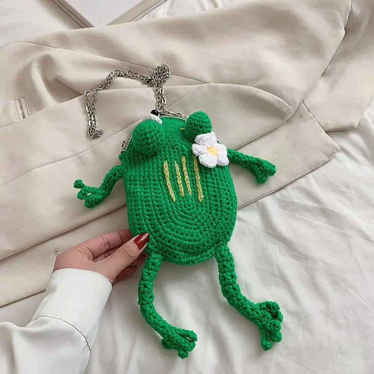 Crochet Floppy Frog Purse (2 Colours)